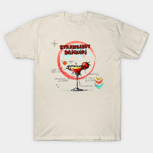 Cocktail - Strawberry Daiquiri T-Shirt by MonkeyKing